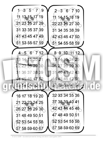 Karten Zahlen Karten Zahlen
